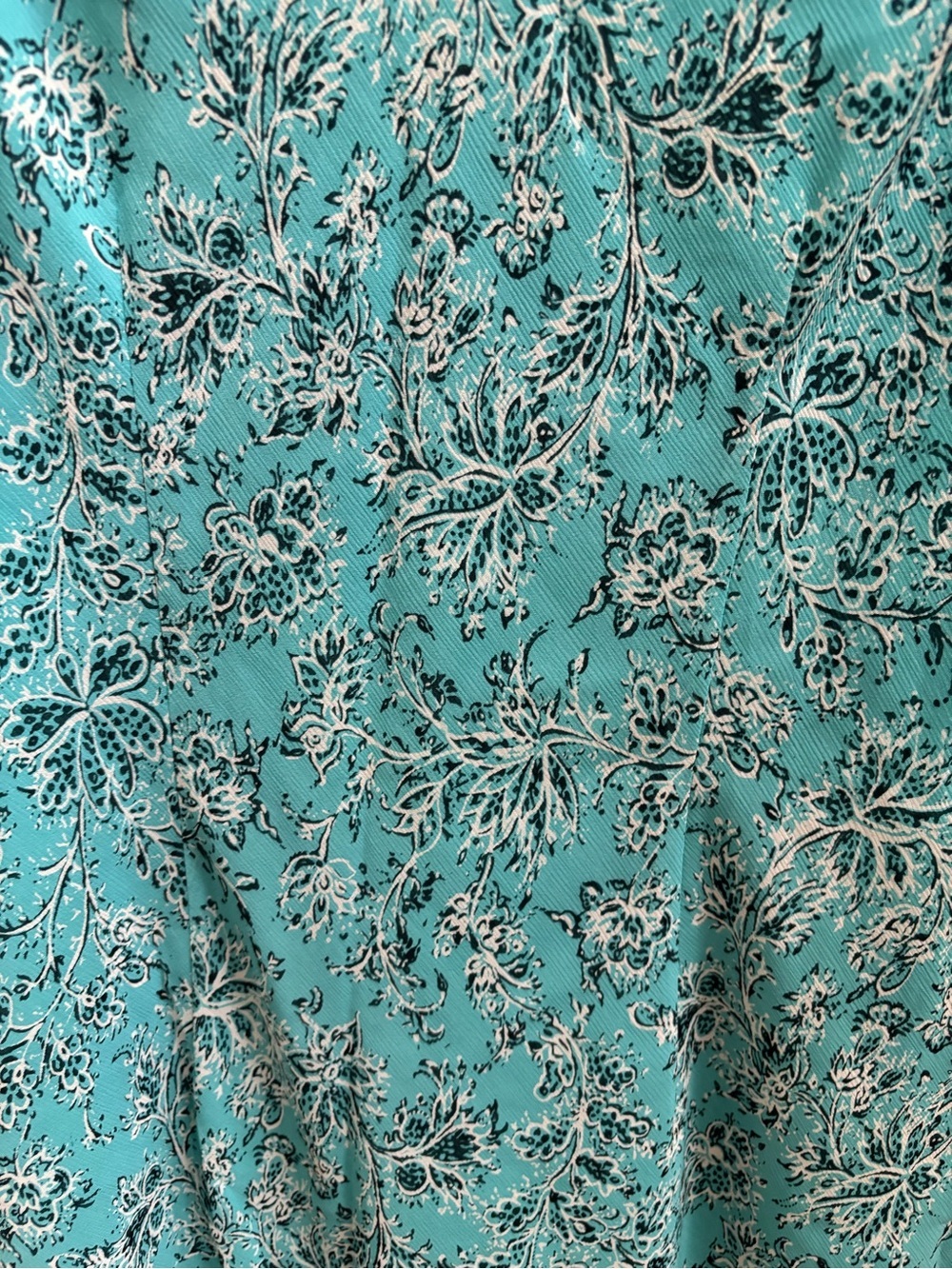 LOFT Woman’s Turquoise Floral Ruffle V-Neck Sleeveless Sun Dress, Size 12, EUC - Picture 4 of 4